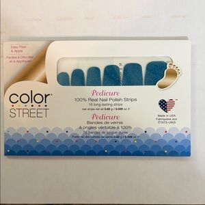 Color Street Sparkling Blue Pedicure Strips